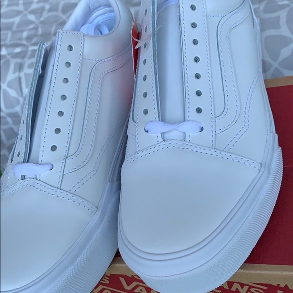 VANS OLD SKOOL STACKED LEATHER TRUE WHITE WMNS PLA - Picture 9 of 16